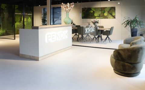 kantoor gietvloer beige microcement